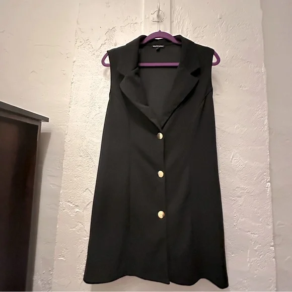 Wearever | Jackets & Coats | Black Vest Mini Dress | Poshmark